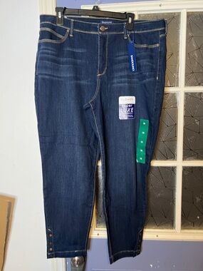 Bandolino 18  Luxe Dark Wash Skinny Jeans - Dark Blue NWT
